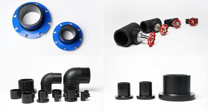 ตัวเชื่อมต่อ HDPE แบบตรง 4 นิ้ว 25 มม. ก้นเชื่อมซ็อกเก็ตเชื่อม Pn16 อุปกรณ์ท่อ HDPE 5