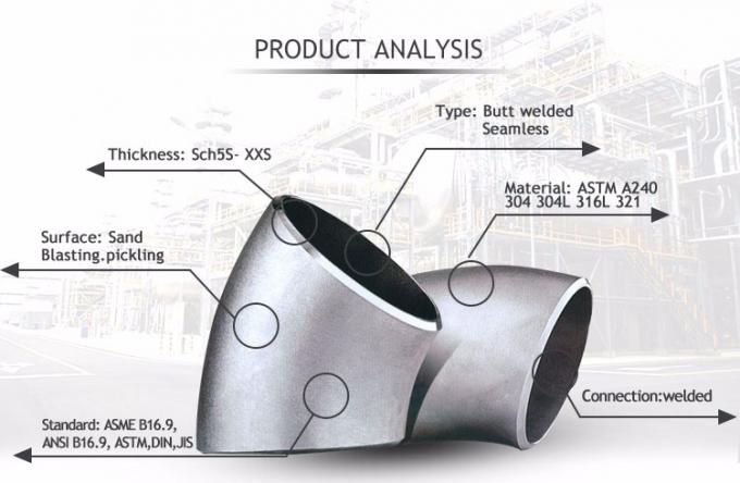 TOBO ASME B16.9 สแตนเลส ท่อ welded ปรับรอง Butt weld เอลโคสําหรับน้ํามันและก๊าซ 3