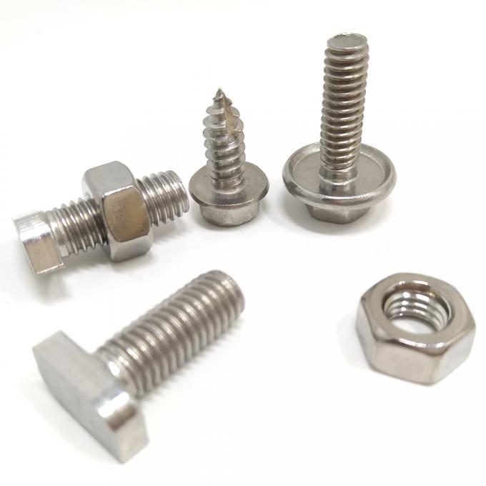ตัวยึดสแตนเลส Ss Hex Bolt และ Nuts Washer A2-70 304 316 CNC Lathing BOLT 3