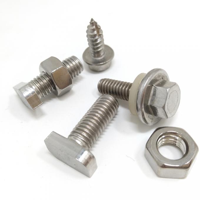 ตัวยึดสแตนเลส Ss Hex Bolt และ Nuts Washer A2-70 304 316 CNC Lathing BOLT 2
