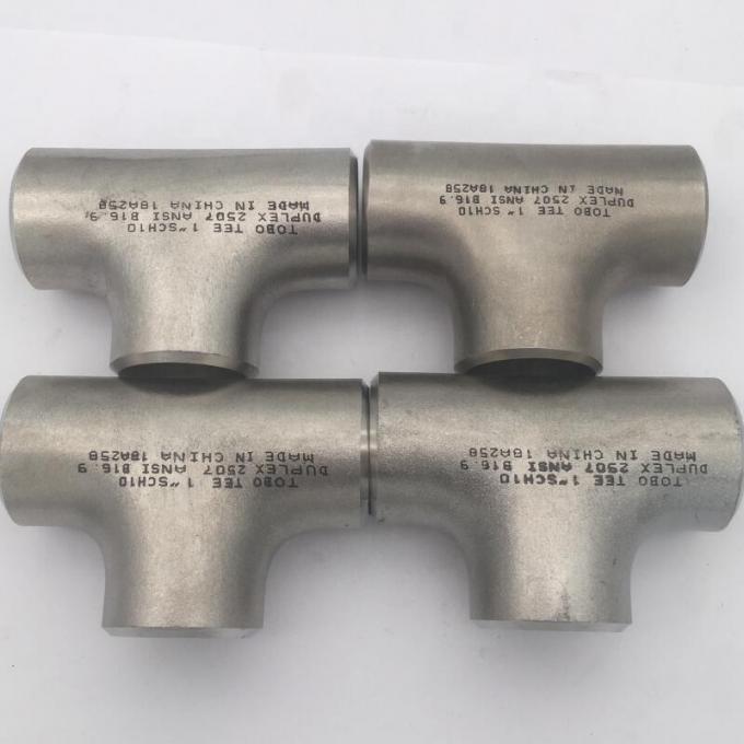 METAL Low Alloy Steel Pipe Fittings Butt Welding Pipe Fittings Equal Tee A403 WP904L 6" SCH40 ASME B16 การเชื่อมท่อ9 3