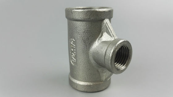 Threaded Stainless Steel Tee with Tensile Strength and 1000°F Temperature Rating