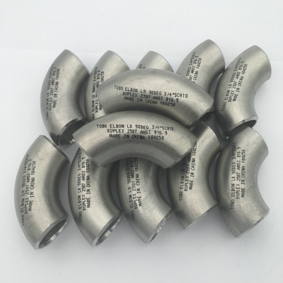 Super Duplex Stainless Steel 2507 Seamless 90° LR Elbow Butt Weld Fitting ASME B16.9